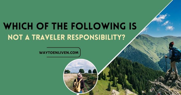 Which of the Following Is Not a Traveler Responsibility?
